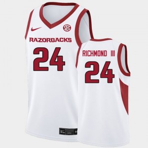 #24 Billy Richmond III University of Arkansas White Men's Jerseys 2025 College Basketball 294053-533