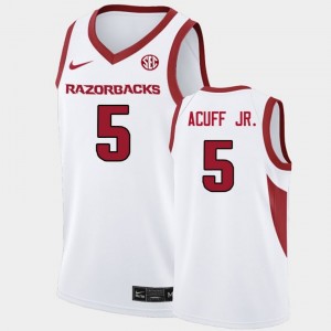 #5 Darius Acuff Jr. University of Arkansas White Men Jerseys Official College Basketball 322760-177