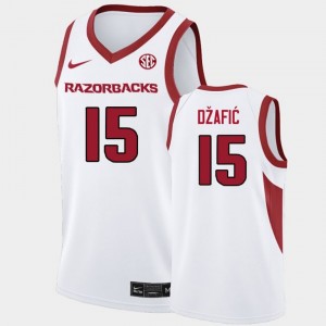 #15 Elmir Dzafic Arkansas Razorbacks White Men's Jerseys 2025-26 College Basketball 955534-761