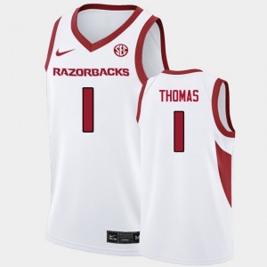 #1 Meleek Thomas Arkansas White Men's Jerseys University College Basketball 626106-824