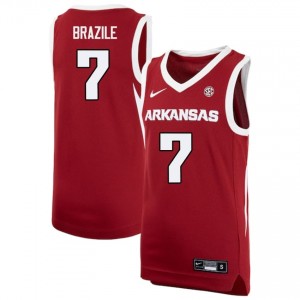 #7 Trevon Brazile Arkansas Razorbacks Cardinal Men's Jersey Replica College Basketball 337292-265
