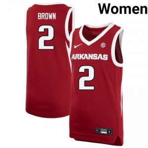 #2 Amere Brown Arkansas Cardinal Women's Jerseys NCAA College Basketball 803729-503