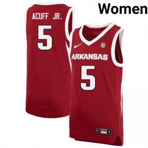 #5 Darius Acuff Jr. Arkansas Cardinal Womens Jersey 2025 College Basketball 779554-736