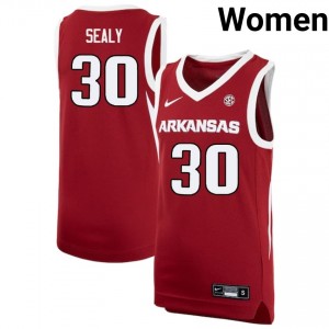 #30 Isaiah Sealy Arkansas Cardinal Womens Jerseys Replica College Basketball 161348-792