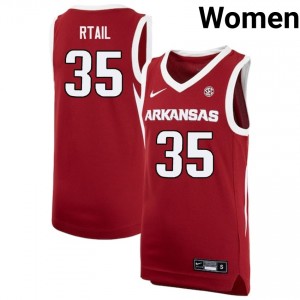 #35 Karim Rtail Razorbacks Cardinal Women's Jerseys Alumni College Basketball 654913-671