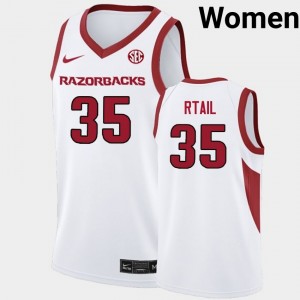 #35 Karim Rtail University of Arkansas White Women's Jersey Game College Basketball 690360-662