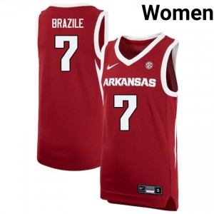 #7 Trevon Brazile Razorbacks Cardinal Women's Jerseys 2025 College Basketball 463817-811