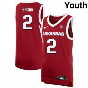 #2 Amere Brown Arkansas Razorbacks Cardinal Youth Jerseys Limited College Basketball 685096-473