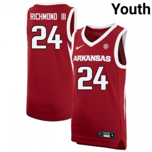#24 Billy Richmond III University of Arkansas Cardinal Youth Jerseys University College Basketball 455728-344
