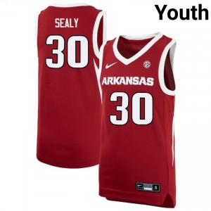 #30 Isaiah Sealy Hogs Cardinal Youth Jerseys Stitched College Basketball 995399-318