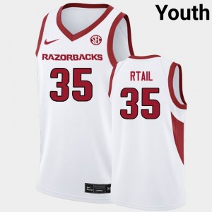 #35 Karim Rtail Arkansas White Youth Jersey Alumni College Basketball 729814-499