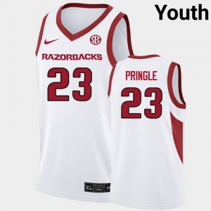 #23 Nick Pringle Arkansas White Youth Jersey 2025-26 College Basketball 801300-590